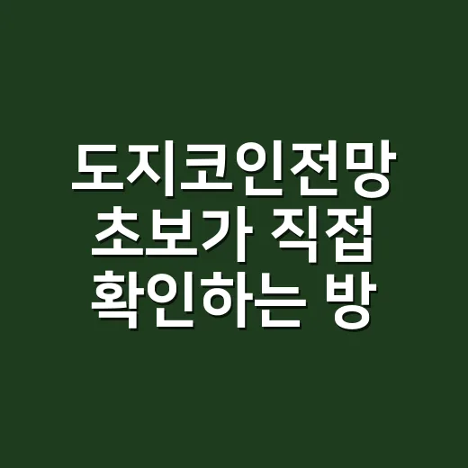 도지코인전망 초보가 직접 확인하는 방법: 가격보다 먼저 볼 5가지 - 요약