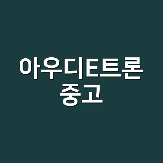 아우디E트론 중고·신차 고를 때 손해 줄이는 방법 - 요약