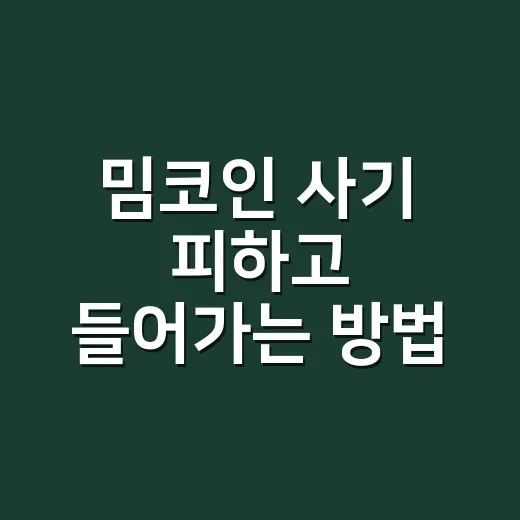 밈코인 사기 피하고 들어가는 방법 - 요약