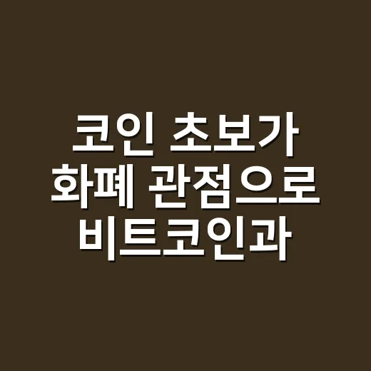 코인 초보가 화폐 관점으로 비트코인과 알트코인 보는 방법 - 요약