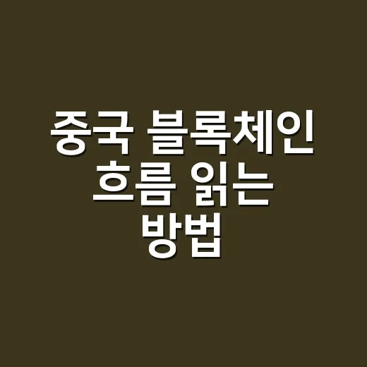 중국 블록체인 흐름 읽는 방법: 코인 투자자가 정책 신호를 확인하는 법 - 요약
