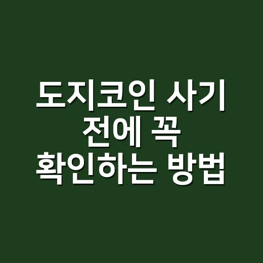 도지코인 사기 전에 꼭 확인하는 방법 - 요약