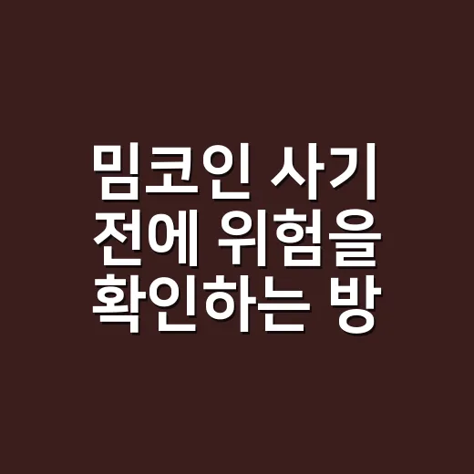 밈코인 사기 전에 위험을 확인하는 방법 - 요약