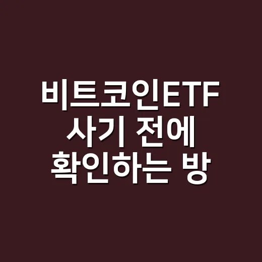 비트코인ETF 사기 전에 확인하는 방법 - 요약
