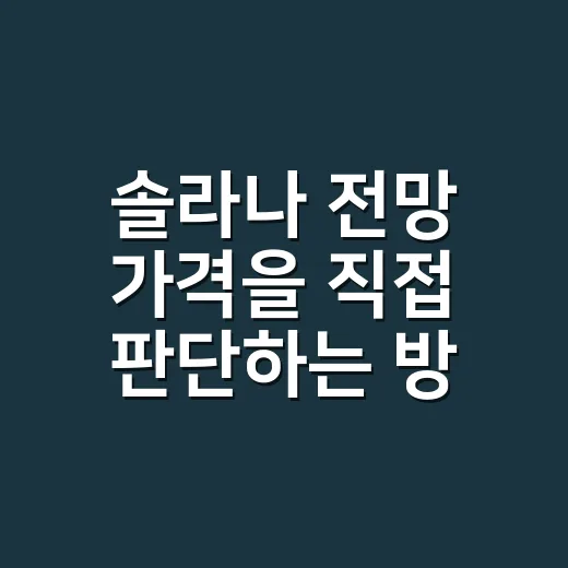 솔라나 전망 가격을 직접 판단하는 방법 - 요약