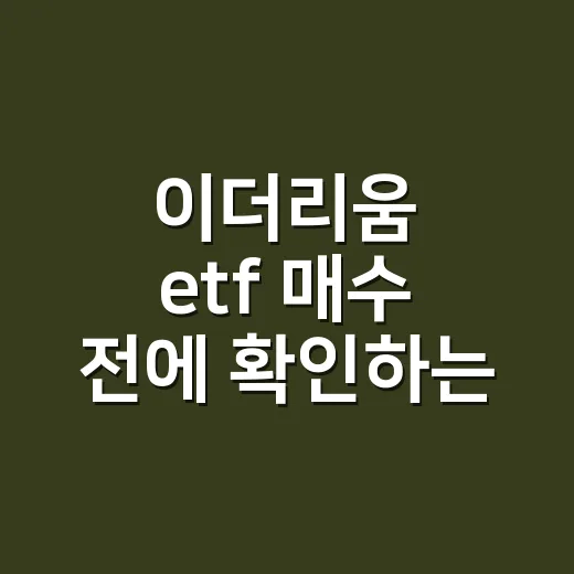 이더리움 etf 매수 전에 확인하는 방법 - 요약