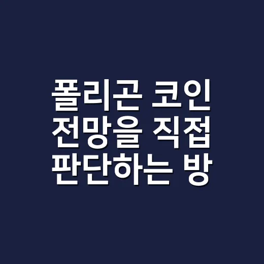 폴리곤 코인 전망을 직접 판단하는 방법 - 요약