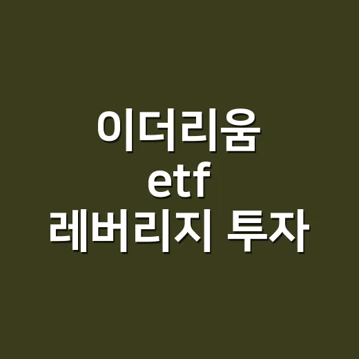 이더리움 etf 레버리지 투자 전 확인하는 방법 - 요약
