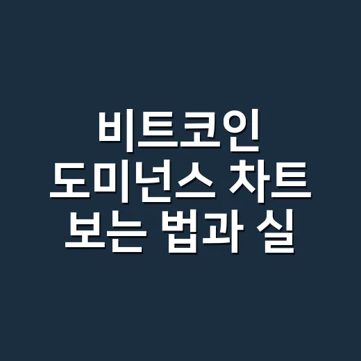 비트코인 도미넌스 차트 보는 법과 실전 확인 방법 - 요약