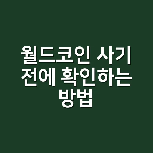 월드코인 사기 전에 확인하는 방법 - 요약