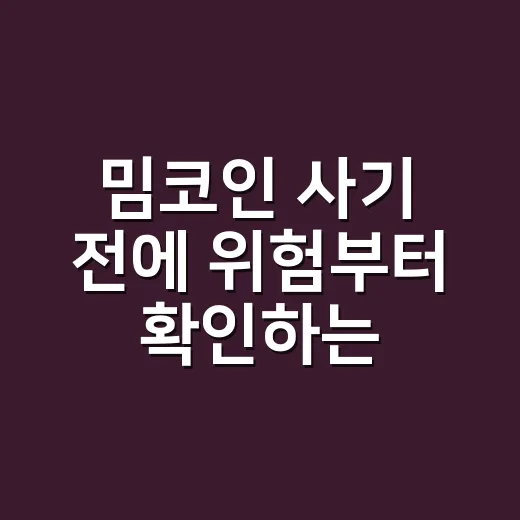 밈코인 사기 전에 위험부터 확인하는 방법 - 요약