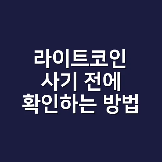 라이트코인 사기 전에 확인하는 방법 - 요약