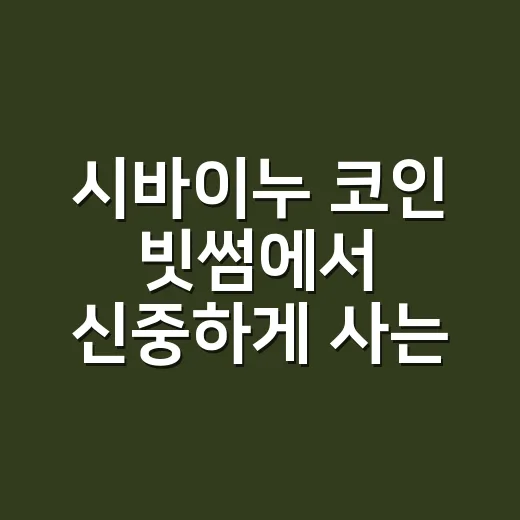 시바이누 코인 빗썸에서 신중하게 사는 방법 - 요약