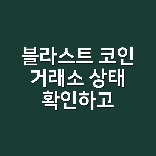 블라스트 코인 거래소 상태 확인하고 대응하는 방법 - 요약