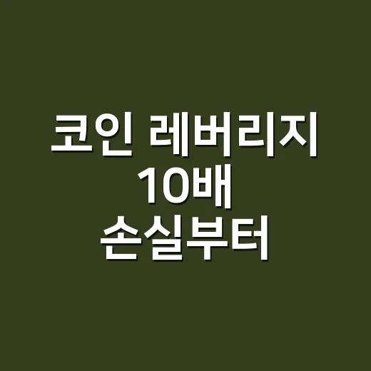 코인 레버리지 10배 손실부터 계산하는 방법 - 요약