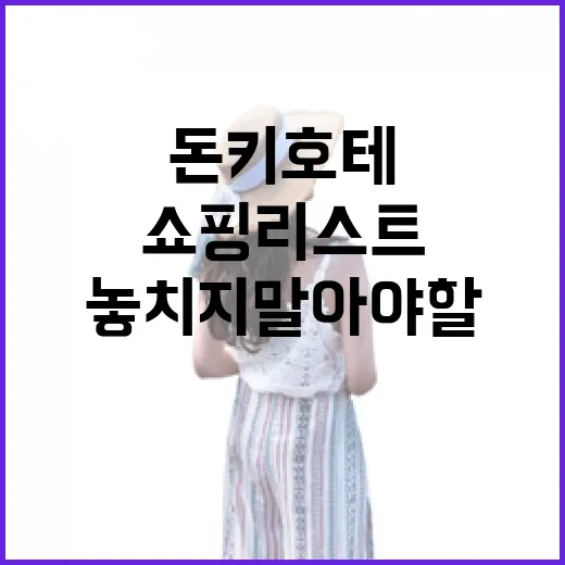 돈키호테에서 절대 놓치지 말아야 할 쇼핑리스트 - 요약
