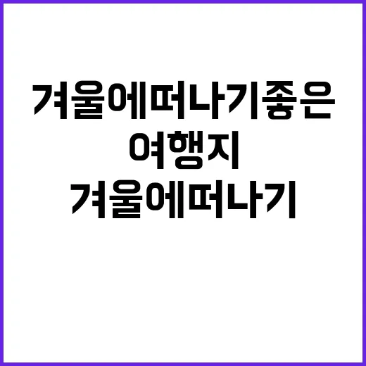 겨울에 떠나기 좋은…