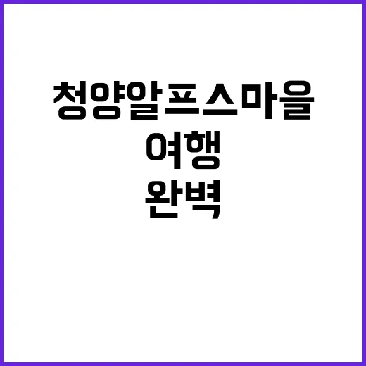 청양 알프스마을에서 완벽한 여행을 즐기는 방법