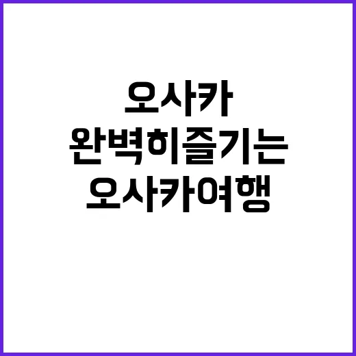 오사카 여행을 완벽히 즐기는 방법