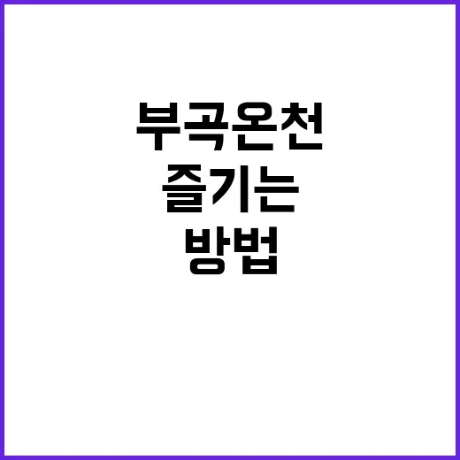 부곡온천을 제대로 …