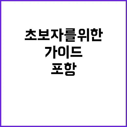포항에서 꼭 방문해야 할 장소들: 초보자를 위한 가이드