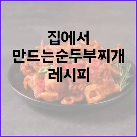 집에서 쉽게 만드는 순두부찌개 레시피 - 요약