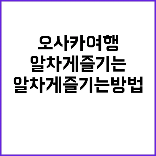 오사카 여행을 알차게 즐기는 방법 - 요약