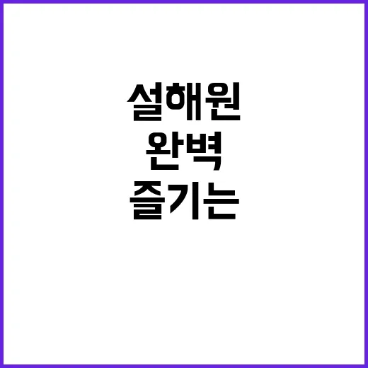 설해원을 완벽하게 즐기는 방법 - 요약