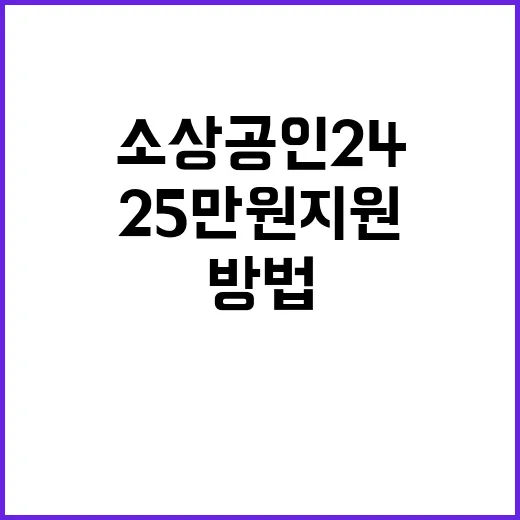 소상공인 24, 25만원 지원받는 방법 - 요약