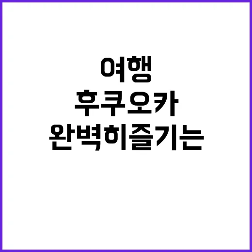 후쿠오카 여행을 완벽히 즐기는 방법 - 요약