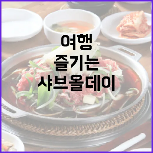 샤브올데이 여행의 맛을 즐기는 방법 - 요약