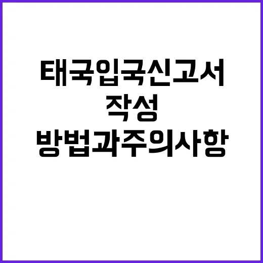태국 입국신고서 작…