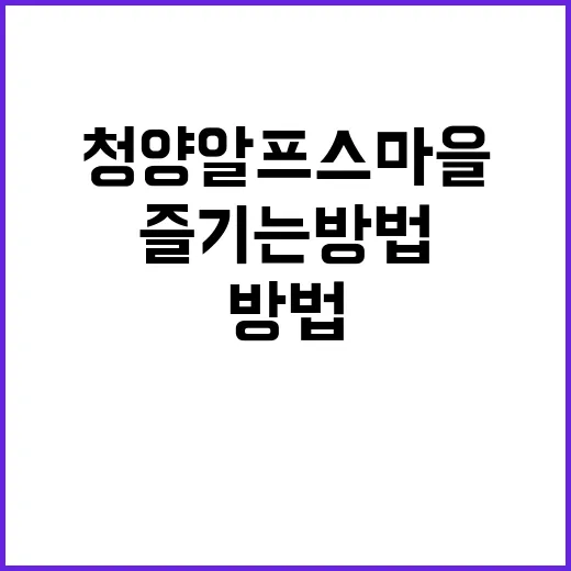 청양 알프스마을을 …