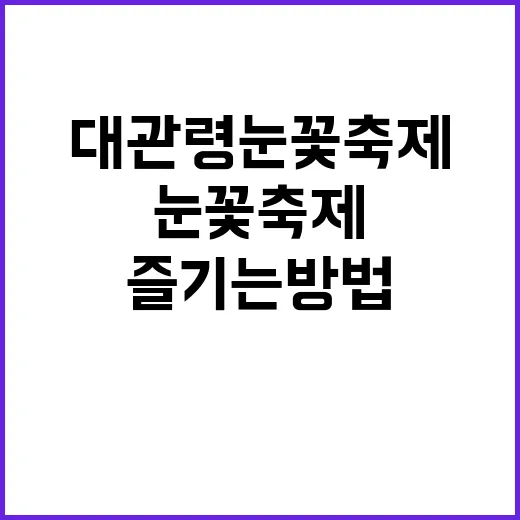 대관령 눈꽃축제를 …