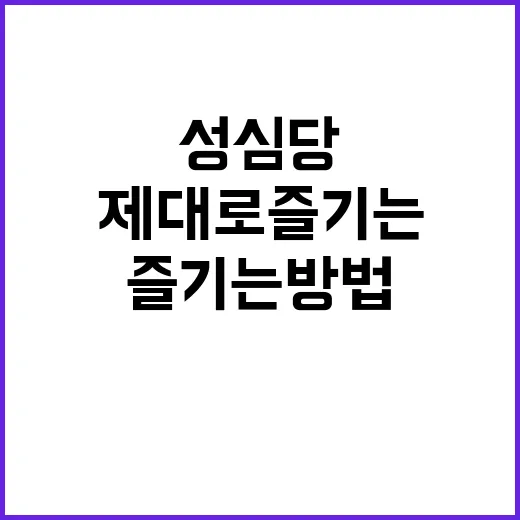 성심당의 빵을 제대로 즐기는 방법