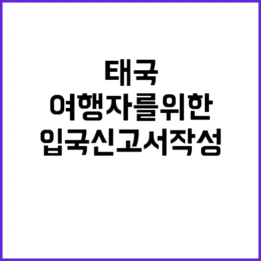태국 입국신고서 작…