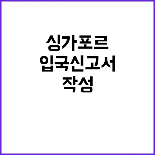 싱가포르 입국신고서…