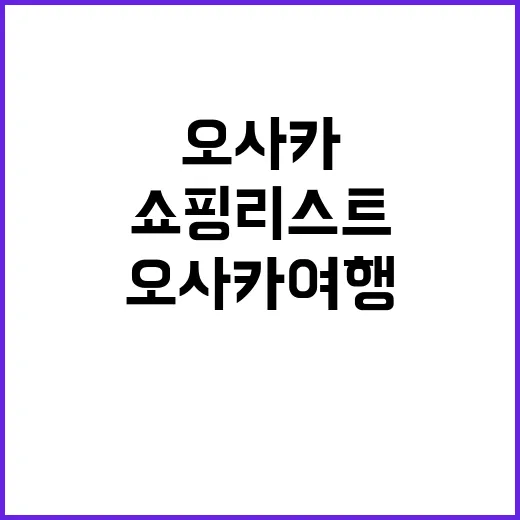 오사카 여행에서 쇼핑리스트를 준비하는 방법