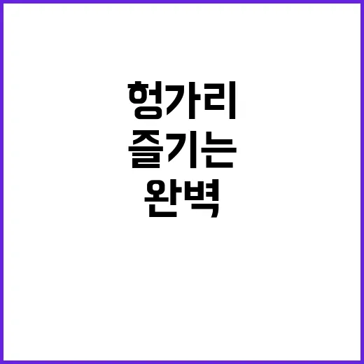 헝가리 여행을 완벽하게 즐기는 방법