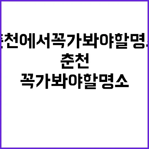 춘천에서 꼭 가봐야…