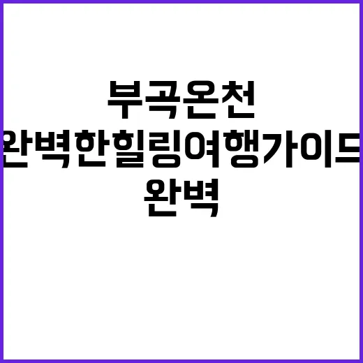 부곡온천을 즐기는 방법: 완벽한 힐링 여행 가이드