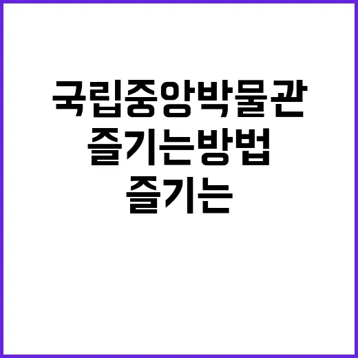 국립중앙박물관을 제대로 즐기는 방법