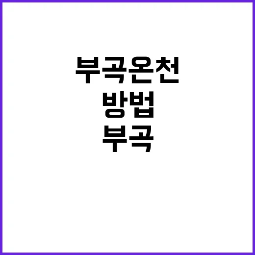 부곡온천에서 힐링하는 방법