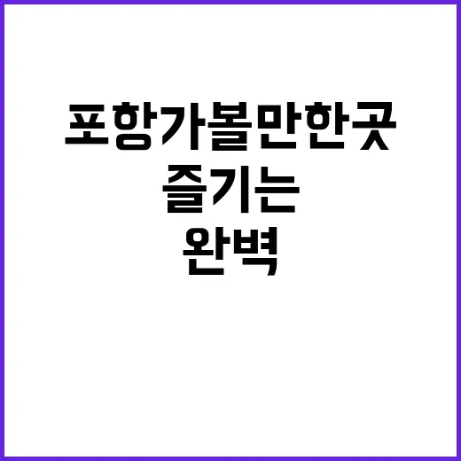 포항 가볼만한곳을 …