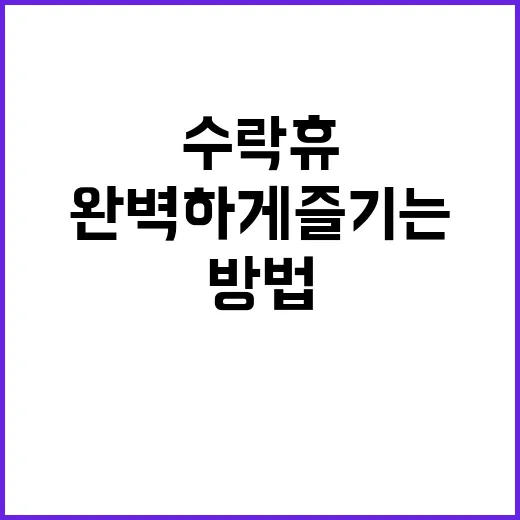 수락휴를 완벽하게 즐기는 방법