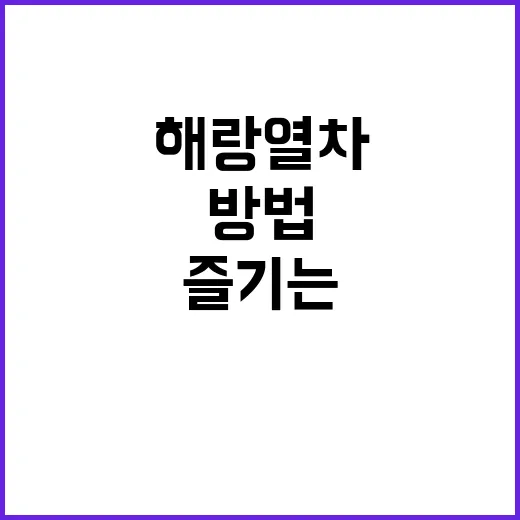 해랑열차로 한국의 …