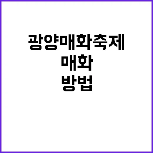 광양 매화축제를 만…