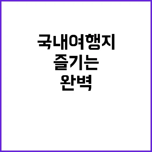 국내 여행지를 완벽하게 즐기는 방법