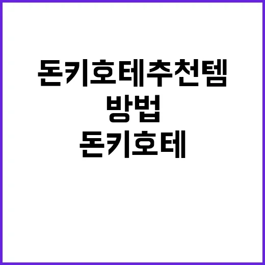 돈키호테 추천템을 …