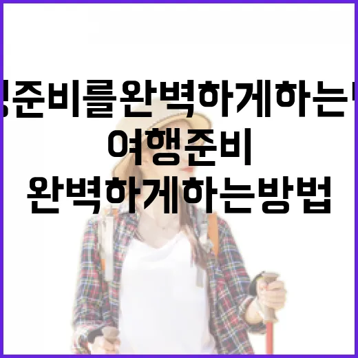 여행 준비를 완벽하게 하는 방법 - 요약